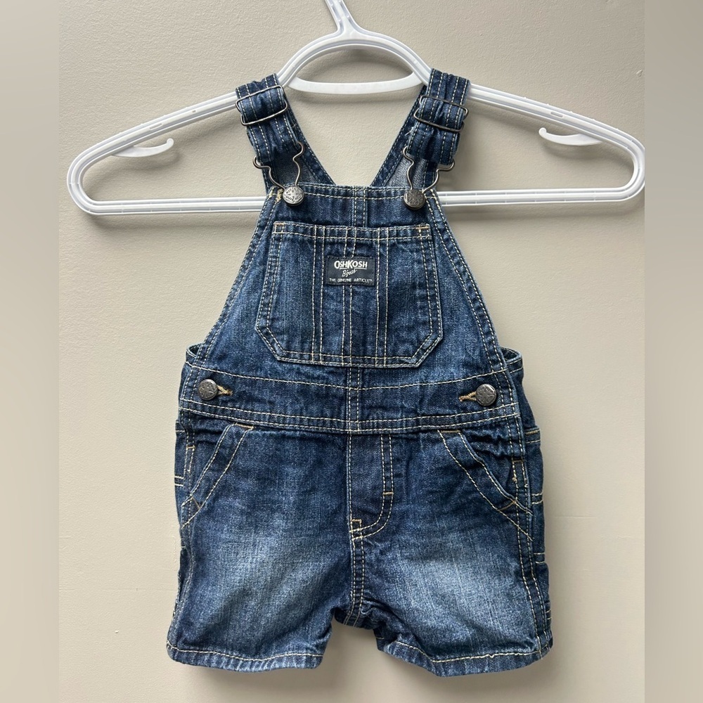Oshkosh Vestbak Dark Wash Denim Unisex Short Overalls